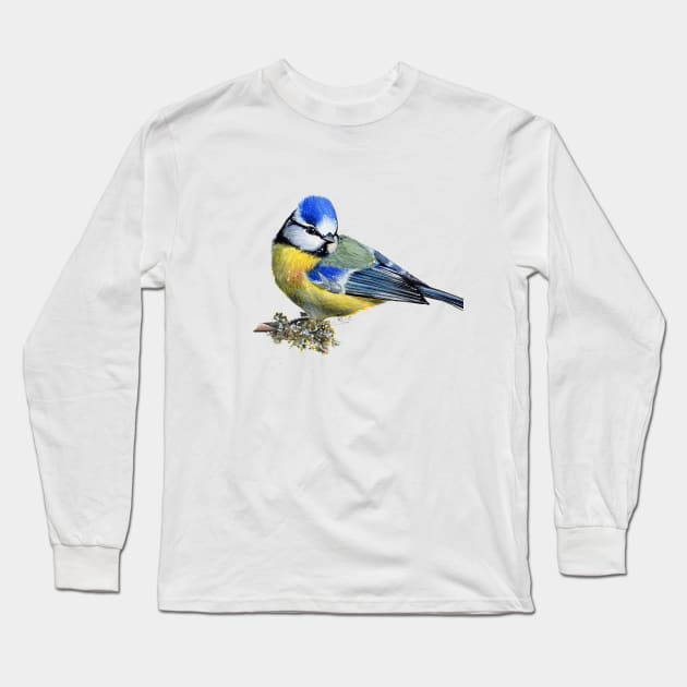 Bluetit Long Sleeve T-Shirt by paintthemoment